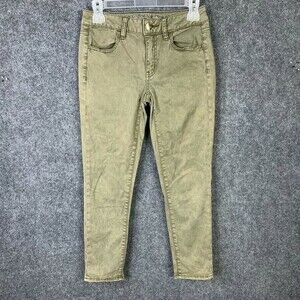 American Eagle Outfitters Sateen Jegging Crop Women 4 Long Olive